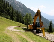 Baggerarbeiten am Marienbergjochweg