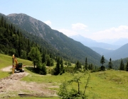 Baggerarbeiten am Marienbergjochweg