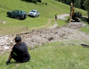 Baggerarbeiten am Marienbergjochweg
