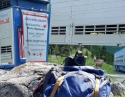 Freilichtbühne Seeben Alm – Almvieh und Wanderer begegnen sich Aug‘ in Aug‘