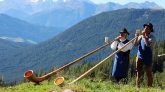 Alphornbläser beim Almfest auf der Marienberg Alm, Foto: Knut Kuckel
