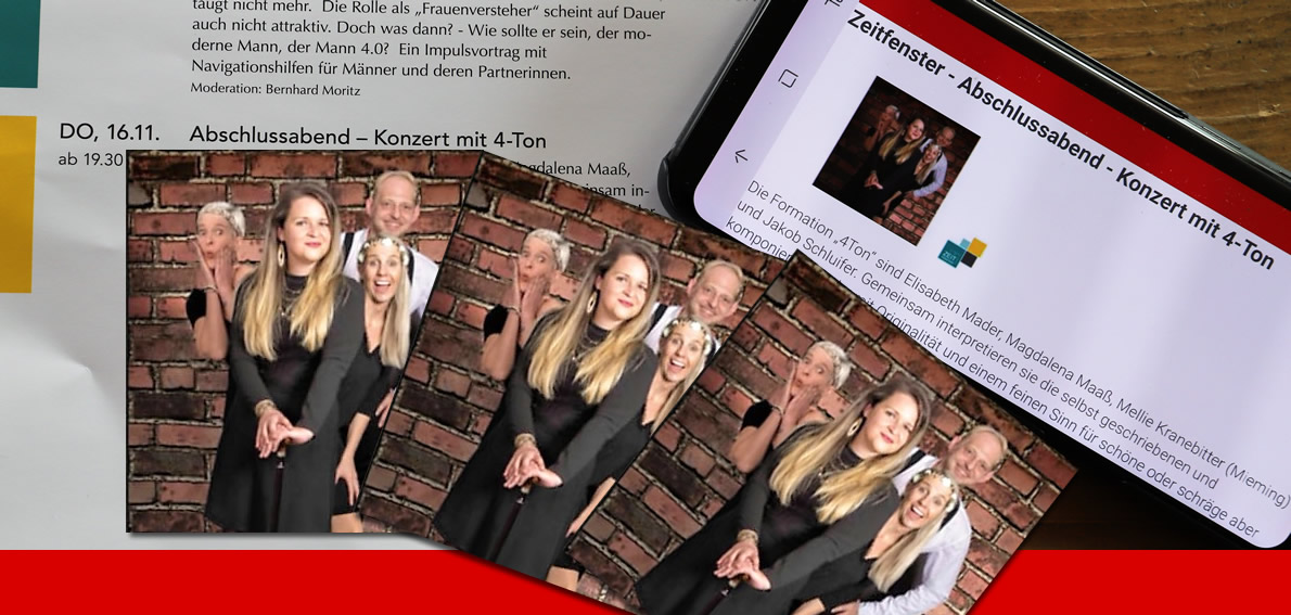 Zeitfenster 2017 Abschlussabend - Konzert mit "4-Ton", Foto: Mieming.online