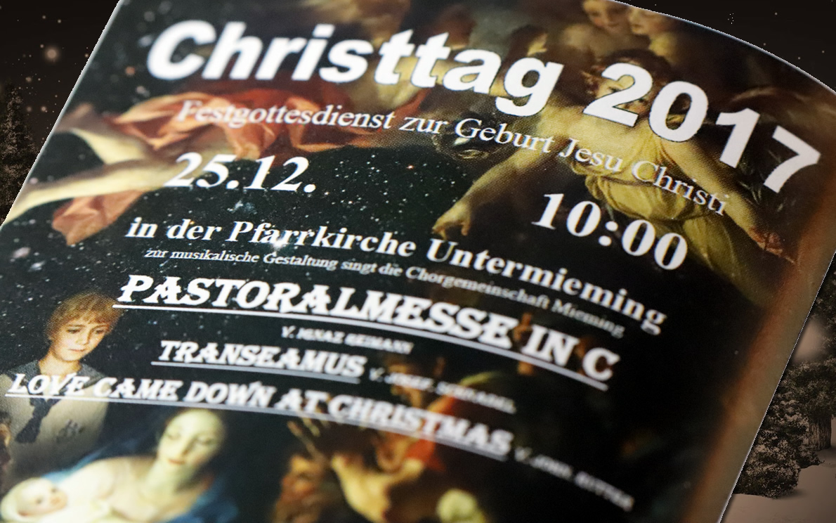 Weihnachtsmesse am Christtag in Untermieming. Foto: Mieming.online