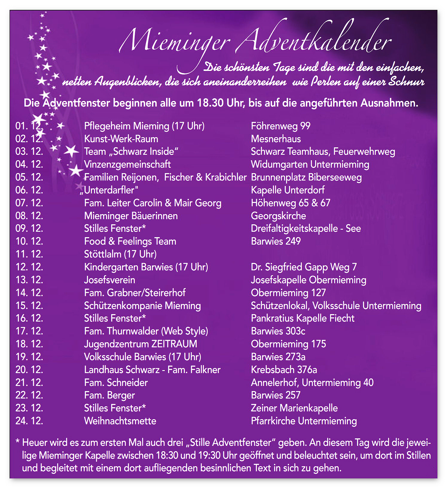 Mieminger Adventkalender 2019